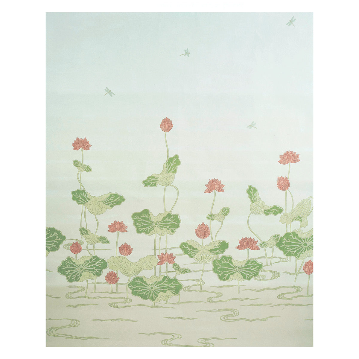 Kireina Lotus Panel Set fabric in coral ivory color - pattern number 5011690 - by Schumacher in the Perennial Favorites collection
