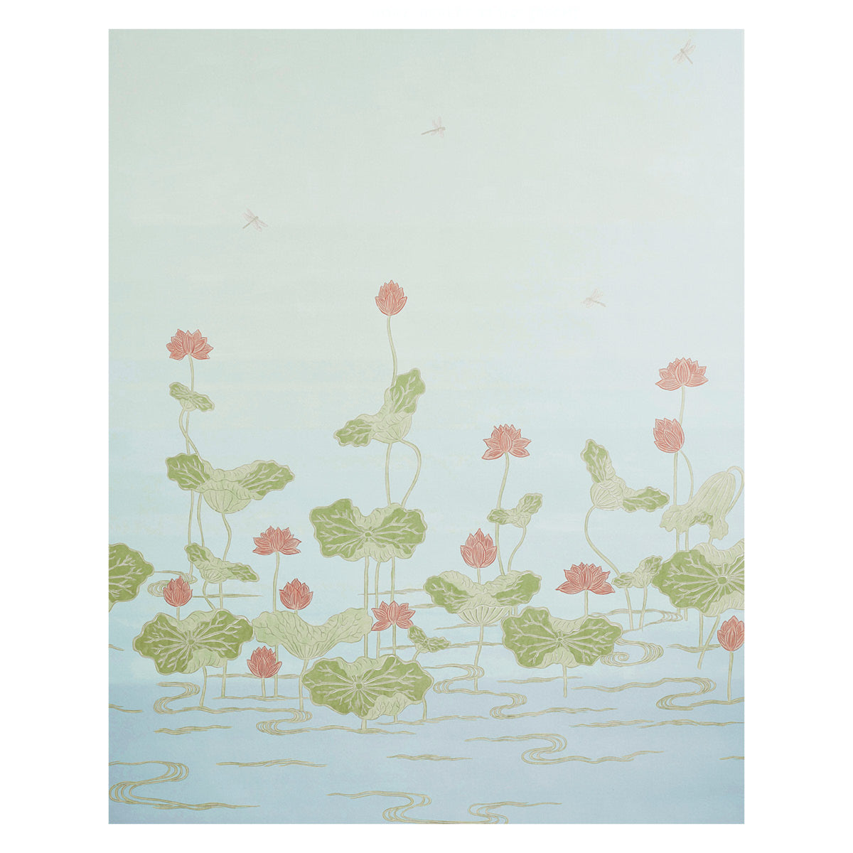 Kireina Lotus Panel Set wallpaper in mineral color - pattern number 5011692 - by Schumacher in the Perennial Favorites collection
