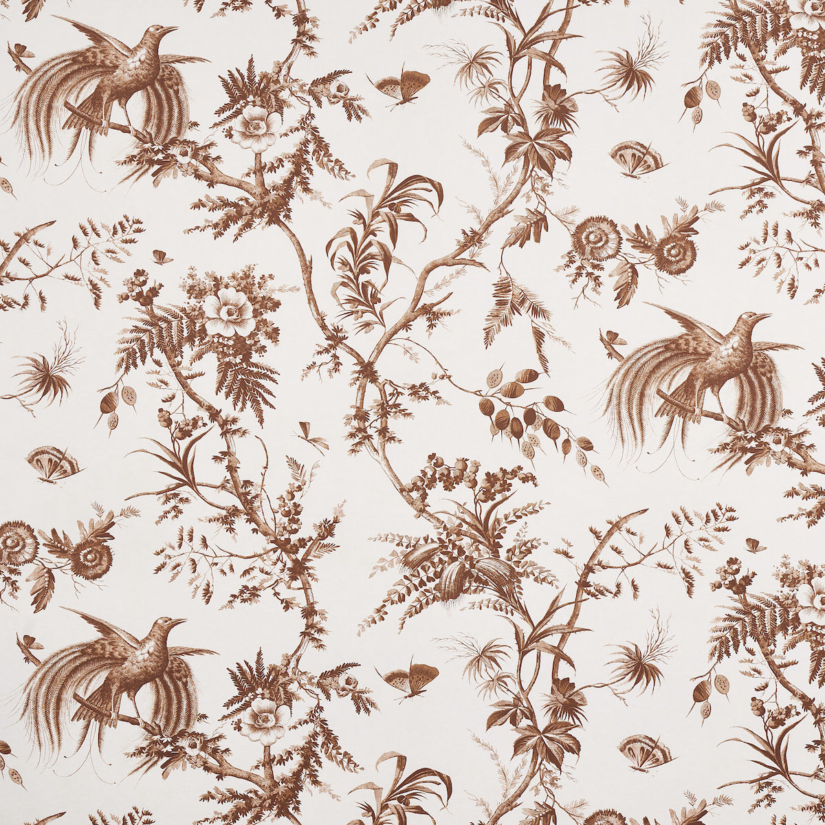 Toile De La Prairie fabric in brown color - pattern number 5011712 - by Schumacher in the Lasersohn Toile Collection collection