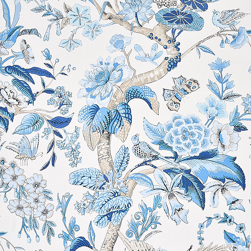 Cranley Garden wallpaper in blue color - pattern number 5011720 - by Schumacher in the Signature Schumacher collection