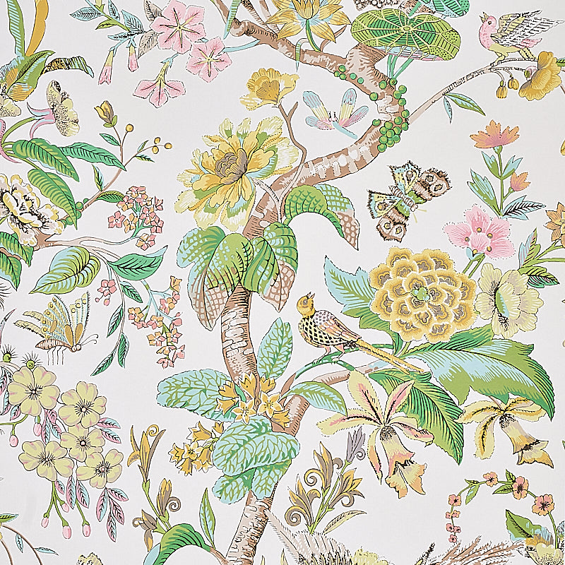 Cranley Garden wallpaper in pink color - pattern number 5011721 - by Schumacher in the Signature Schumacher collection