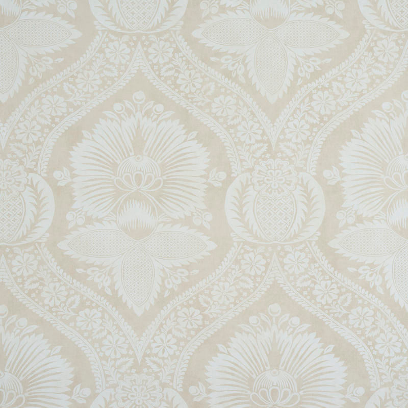 Villandry Damask Print fabric in neutral color - pattern number 5011751 - by Schumacher in the Perennial Favorites collection