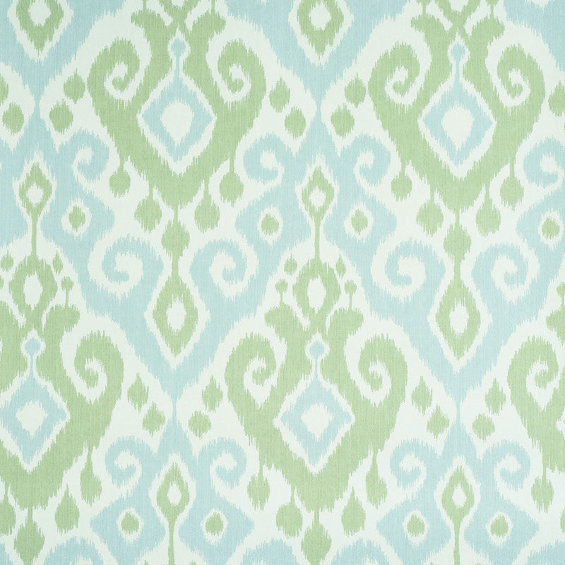 Dedra Damask fabric in mineral and leaf color - pattern number 5011760 - by Schumacher in the Perennial Favorites collection