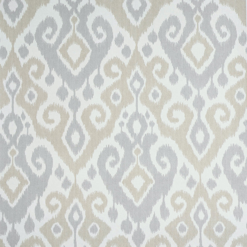 Dedra Damask fabric in sand and grey color - pattern number 5011762 - by Schumacher in the Perennial Favorites collection