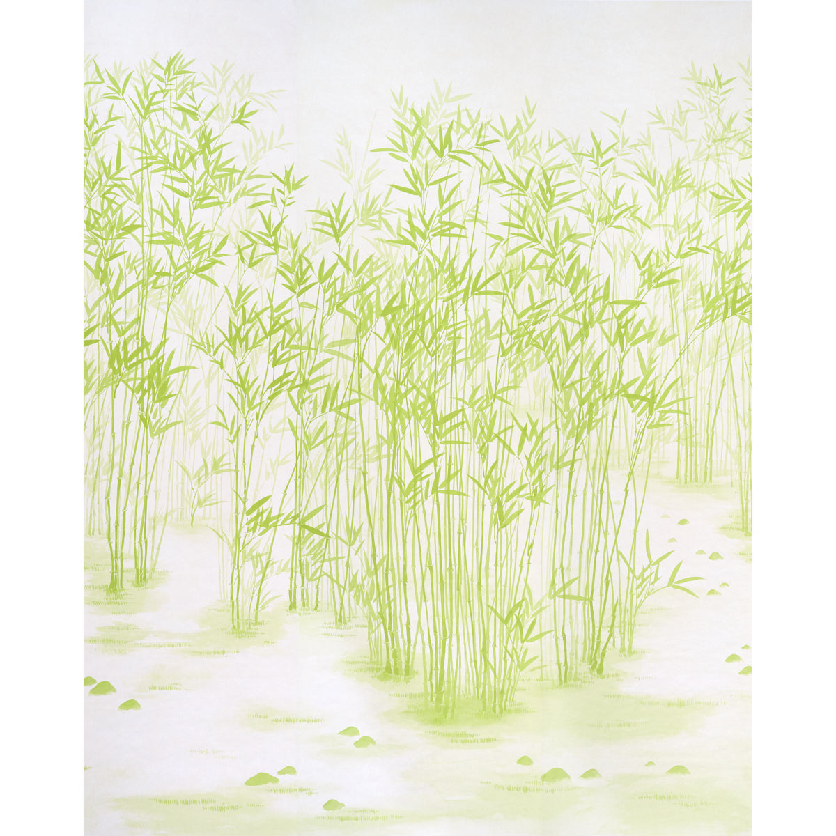 Kanji Panel Set fabric in green color - pattern number 5011790 - by Schumacher in the Perennial Favorites collection