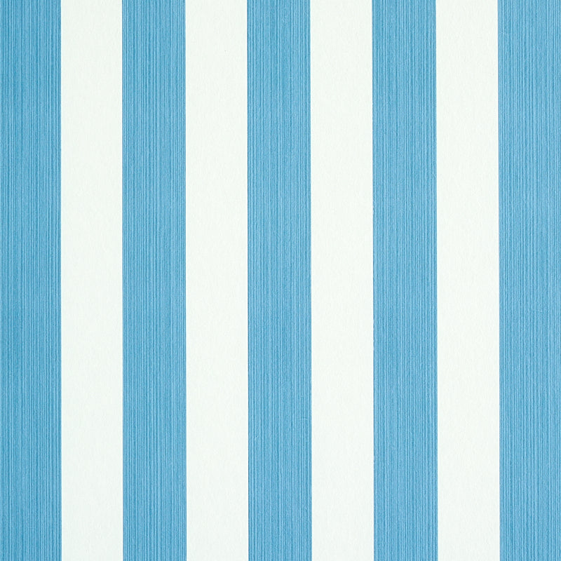 Edwin Stripe Medium wallpaper in ocean color - pattern number 5011884 - by Schumacher in the Stripe Wallcovering Collection collection
