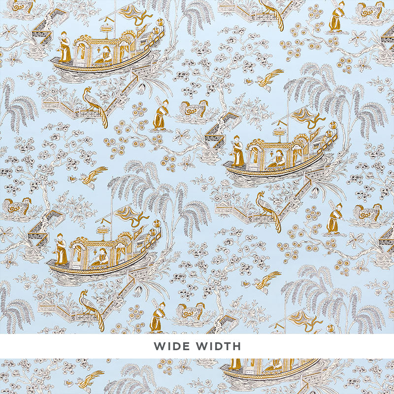 Matsudana fabric in blue color - pattern number 5011991 - by Schumacher in the Schumacher Classics collection