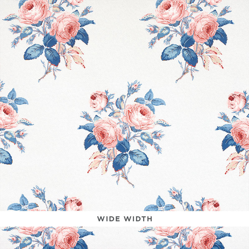 Loudon Rose fabric in rose and blue color - pattern number 5012032 - by Schumacher in the Schumacher Classics collection