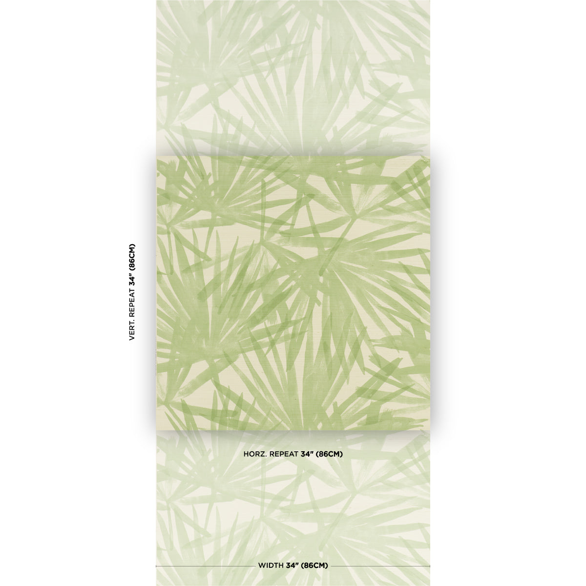 Sunlit Palm Sisal Wallpaper in pistachio color - pattern number 5012042 - by Schumacher in the Perennial Favorites collection