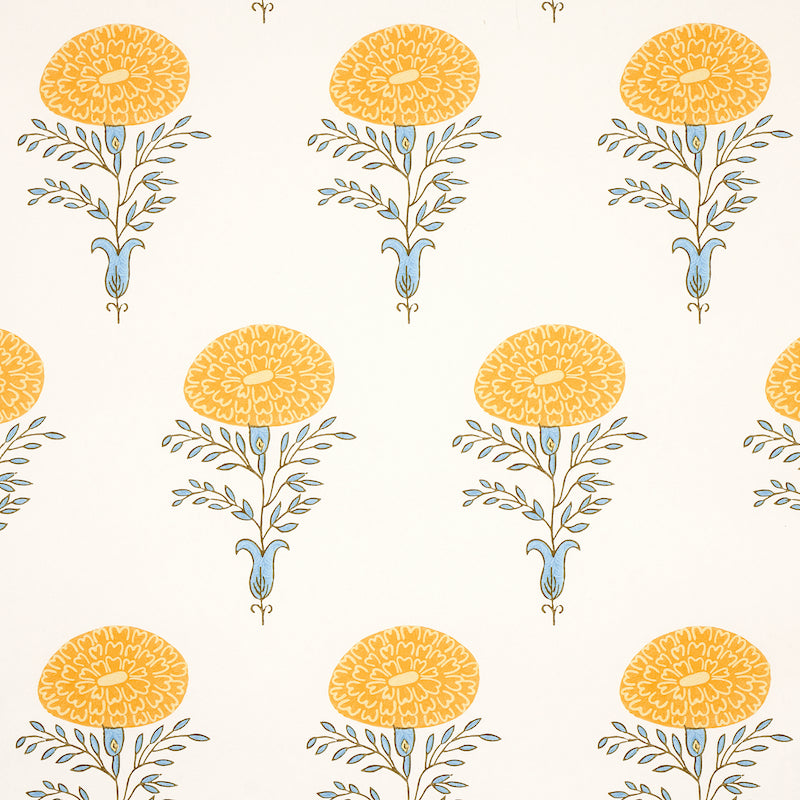 Marigold fabric in yellow color - pattern number 5012071 - by Schumacher in the Molly Mahon Prints collection