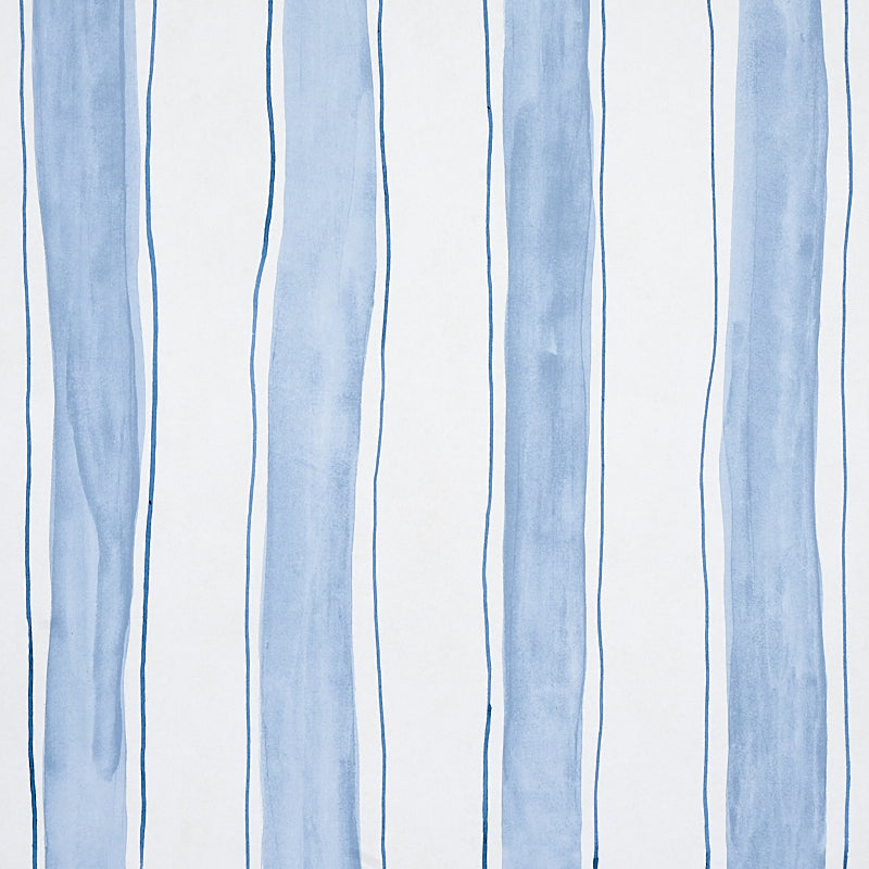 Tracing Stripes wallpaper in sky color - pattern number 5012170 - by Schumacher in the Porter Teleo collection