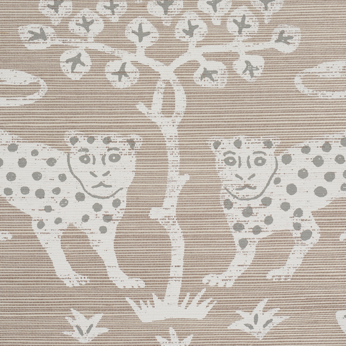 Woodland Leopard Sisal Wallpaper in Silver color - pattern number 5012304 - by Schumacher in the Perennial Favorites collection
