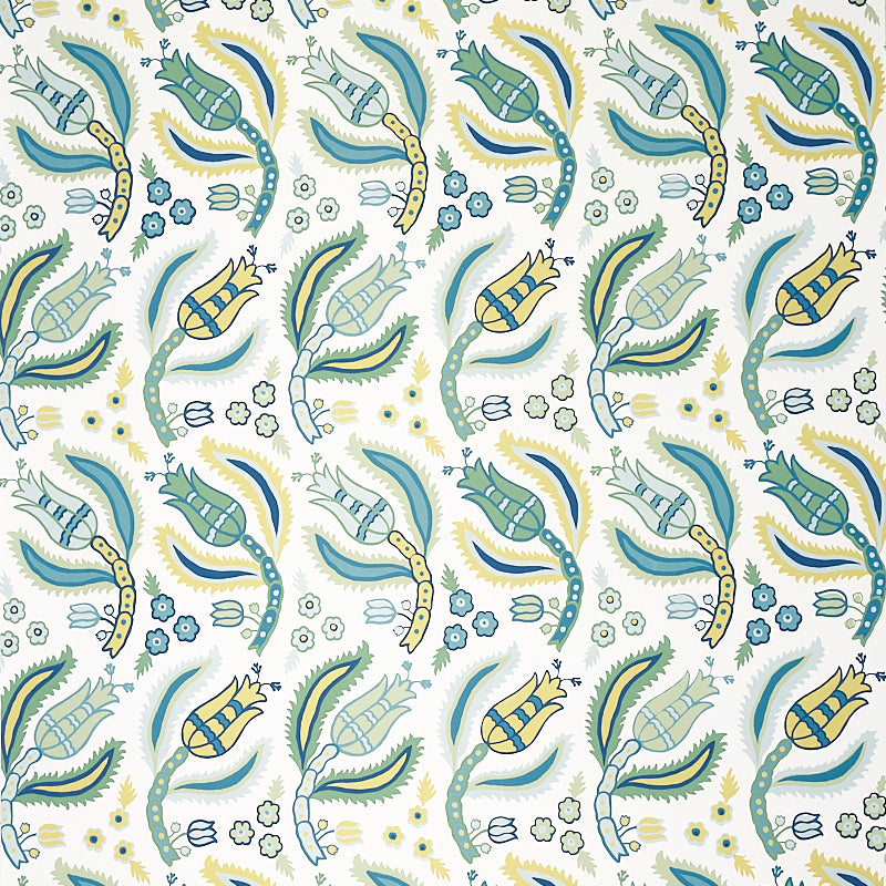 Malabar Vine fabric in peacock color - pattern number 5012340 - by Schumacher in the East Meets West collection