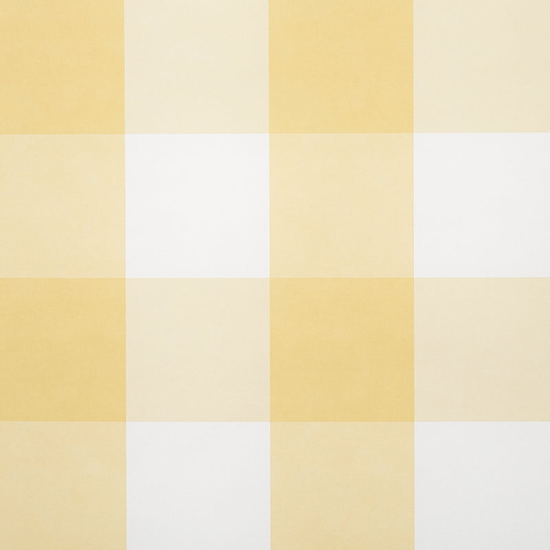 Willa Check Large wallpaper in yellow color - pattern number 5012353 - by Schumacher in the Plaid Wallcoverings collection