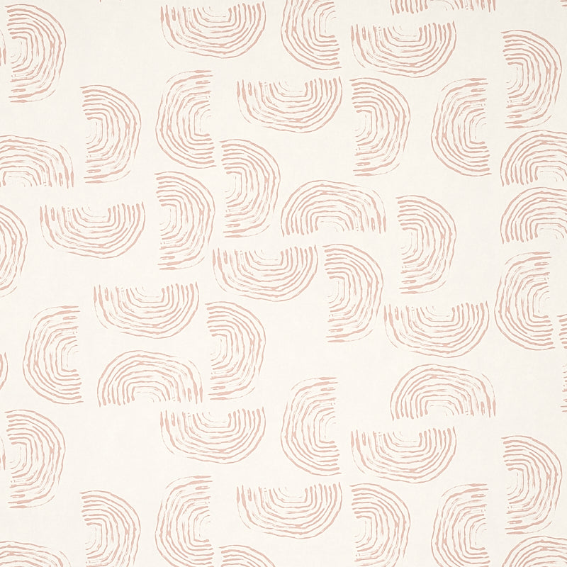 Quansoo wallpaper in coral on ivory color - pattern number 5012402 - by Schumacher in the Caroline Z Hurley II collection