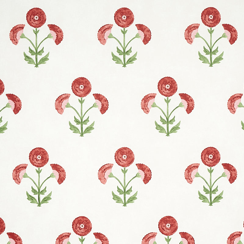 Saranda Flower fabric in cardinal color - pattern number 5012410 - by Schumacher in the East Meets West collection