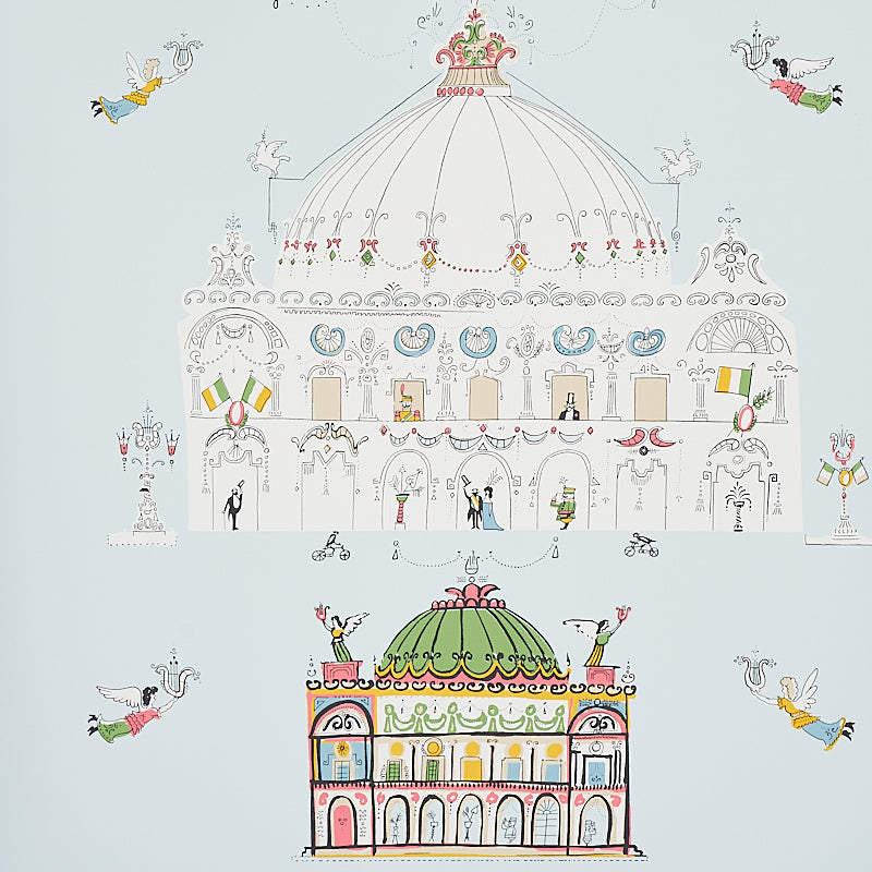 Opera fabric in sky color - pattern number 5012480 - by Schumacher in the Flight of Fancy collection