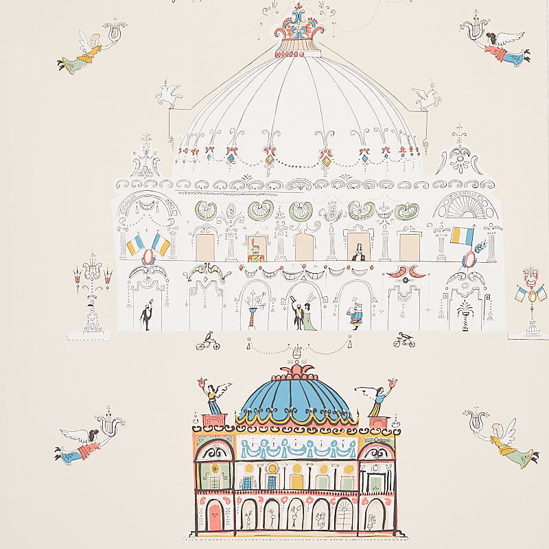 Opera fabric in ivory color - pattern number 5012481 - by Schumacher in the Flight of Fancy collection
