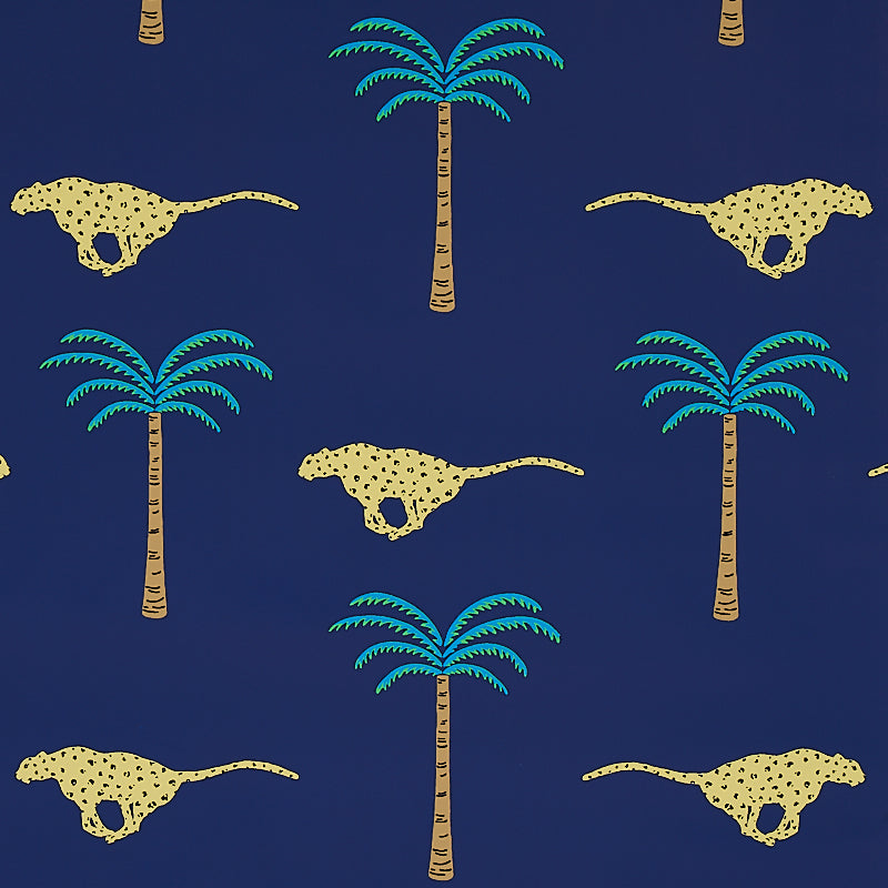 A Wild Desert Dream fabric in midnight color - pattern number 5012542 - by Schumacher in the Cristina Buckley collection