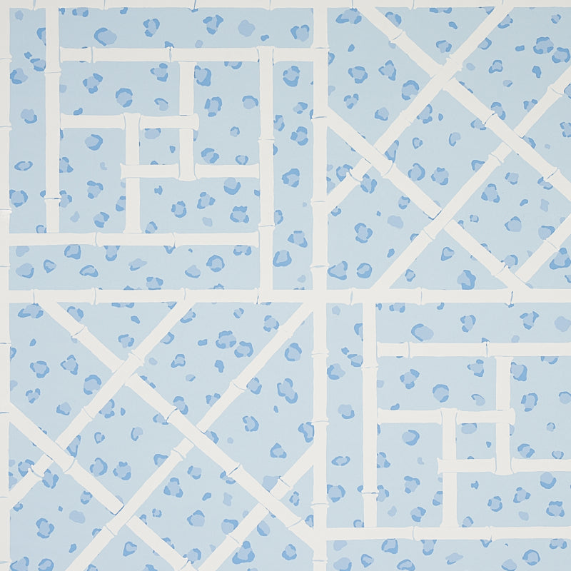 Fancy Beast fabric in sky blue color - pattern number 5012562 - by Schumacher in the Cristina Buckley collection