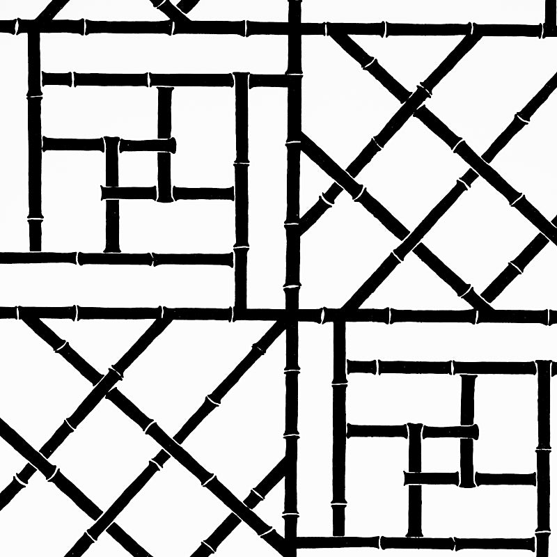 Trellis fabric in black color - pattern number 5012572 - by Schumacher in the Cristina Buckley collection