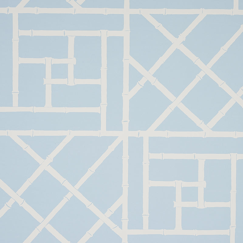 Trellis fabric in sky blue color - pattern number 5012573 - by Schumacher in the Cristina Buckley collection