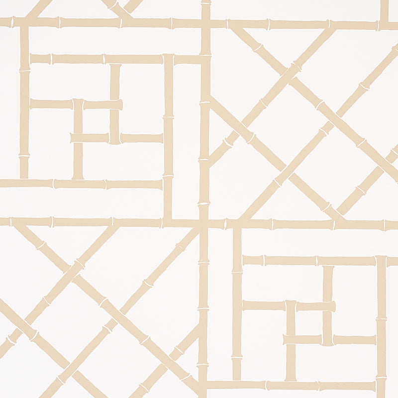 Trellis fabric in sand color - pattern number 5012574 - by Schumacher in the Cristina Buckley collection