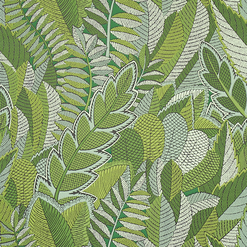 Japura Forest wallpaper in green color - pattern number 5012661 - by Schumacher in the Mystique collection
