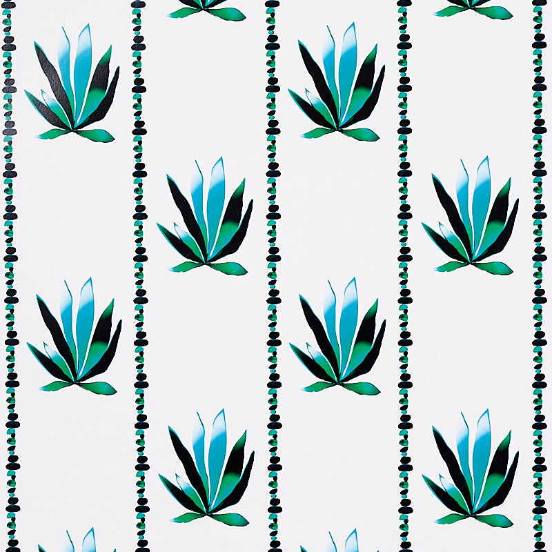 Agave Stripe wallpaper in lanai color - pattern number 5012680 - by Schumacher in the Peg Norriss collection