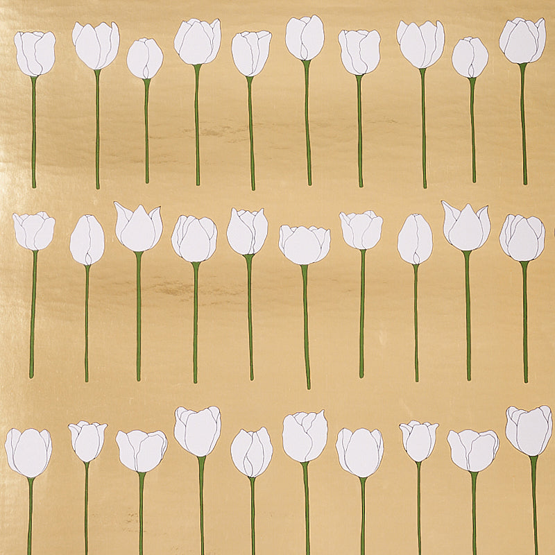 Edie Metallic wallpaper in glam gold color - pattern number 5012740 - by Schumacher in the Cristina Buckley collection