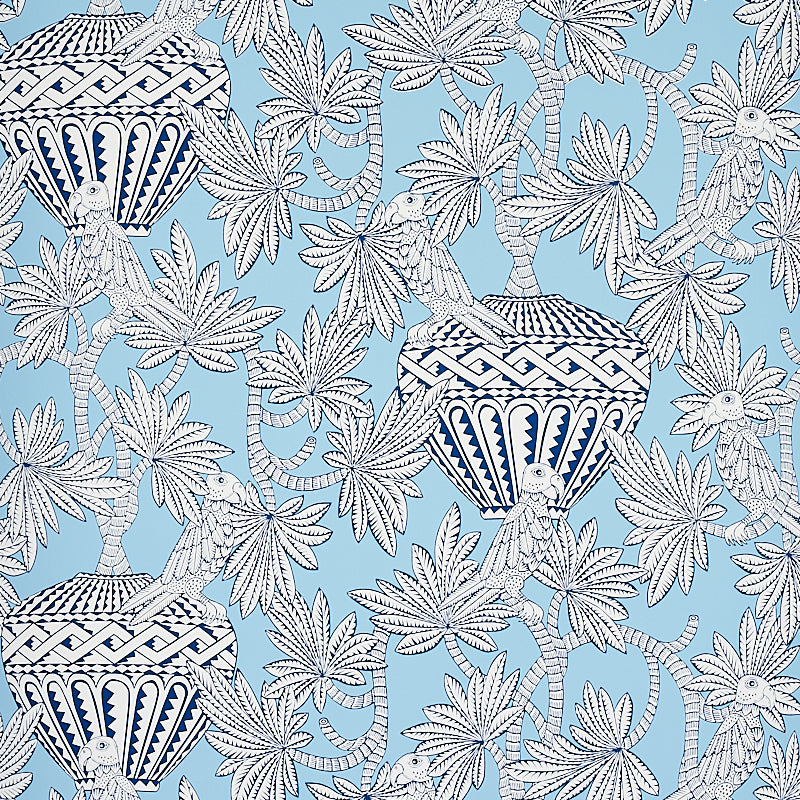 Santarem wallpaper in sky color - pattern number 5012820 - by Schumacher in the Mystique collection