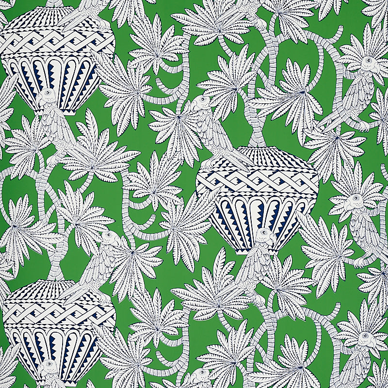 Santarem wallpaper in green color - pattern number 5012821 - by Schumacher in the Mystique collection