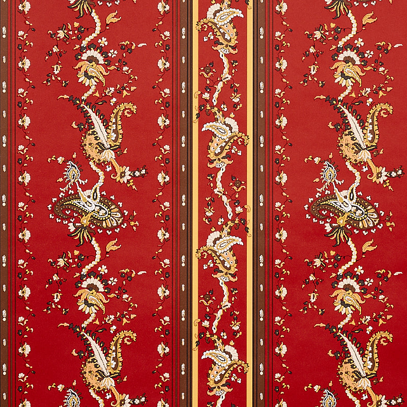 Elena Paisley Stripe wallpaper in pompeii color - pattern number 5012892 - by Schumacher in the Cabana collection
