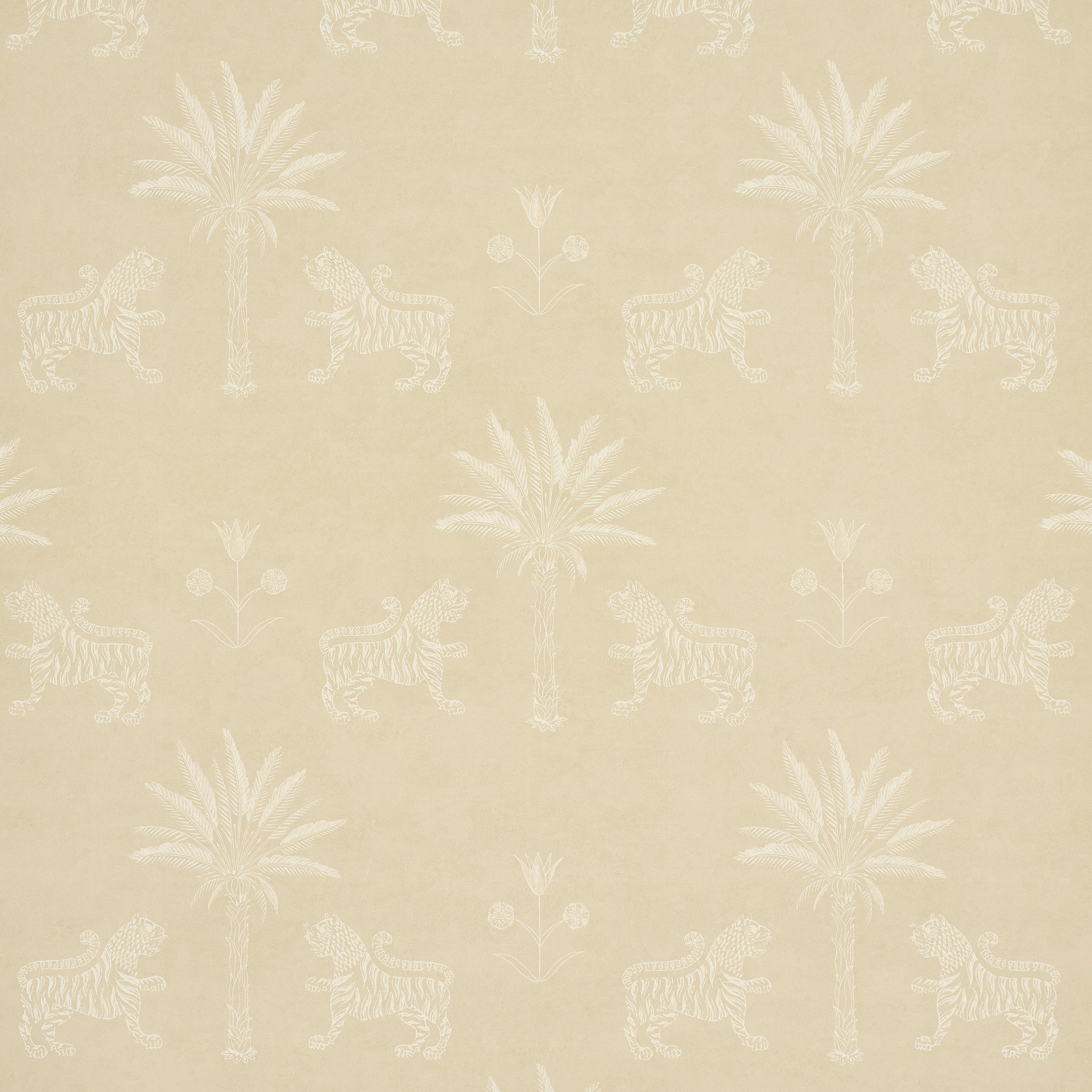 Tiger Palm Silhouette Wallpaper in mistral sand color - pattern number 5012923 - by Schumacher in the Atelier Paris collection