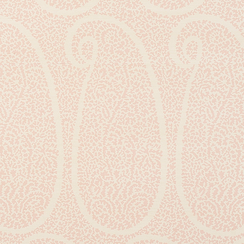 Ambala Paisley Sisal wallpaper in blush color - pattern number 5013032 - by Schumacher in the Printed Grasscloths collection