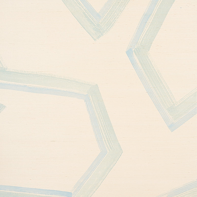 Enzo Sisal wallpaper in blue color - pattern number 5013050 - by Schumacher in the Printed Grasscloths collection
