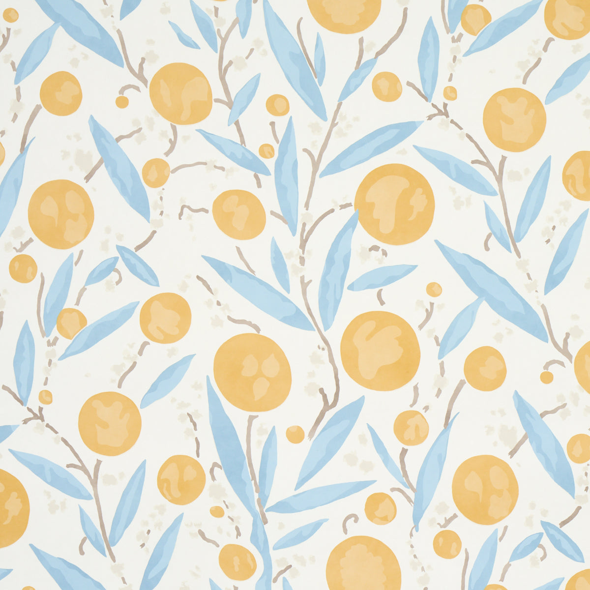 Mirabelle fabric in yellow and sky color - pattern number 5013200 - by Schumacher in the Schumacher Classics collection