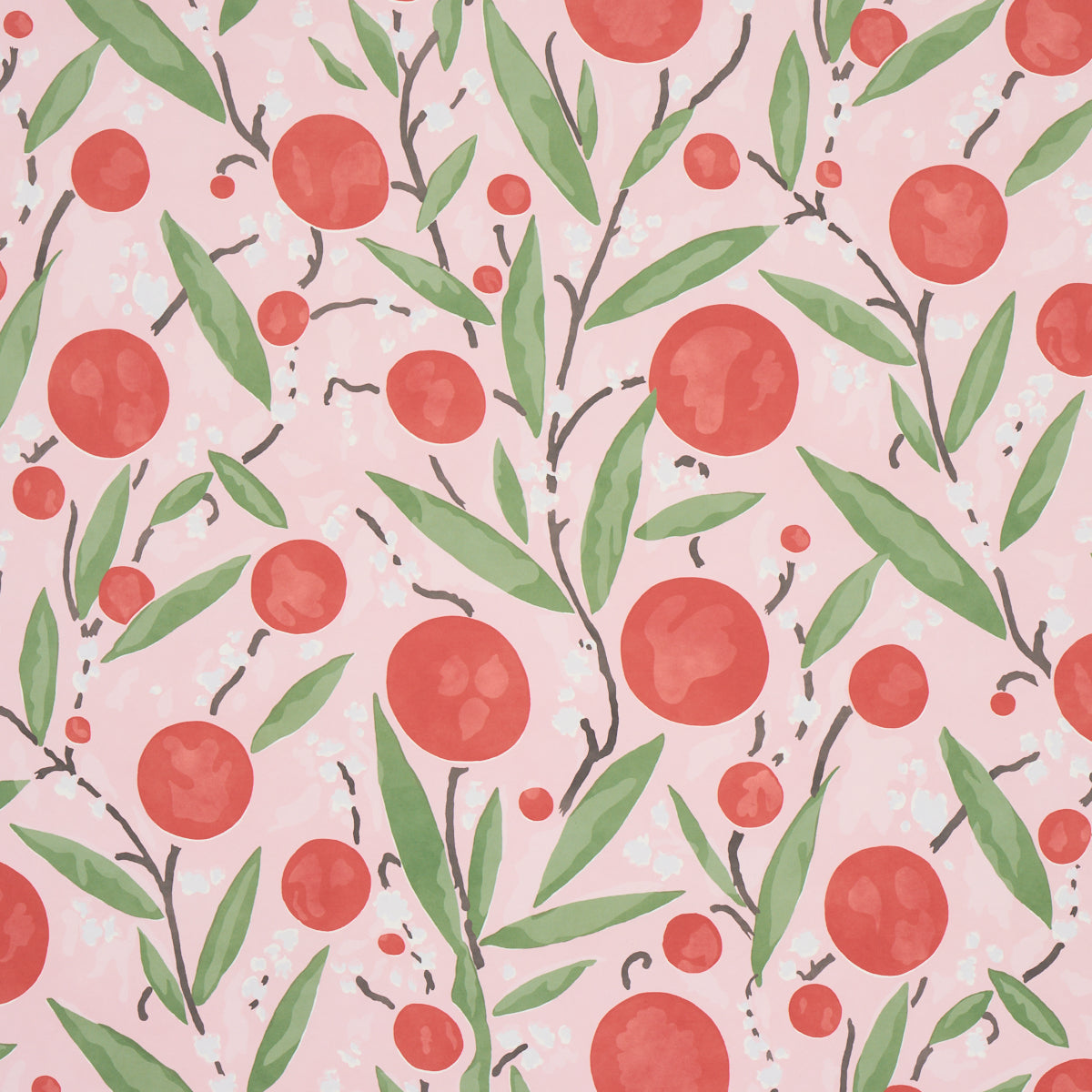 Mirabelle fabric in cherry and blush color - pattern number 5013201 - by Schumacher in the Schumacher Classics collection