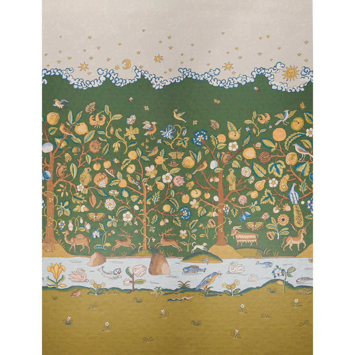 Chaucers Forest Panel Set fabric in document color - pattern number 5013290 - by Schumacher in the Panels Collection collection