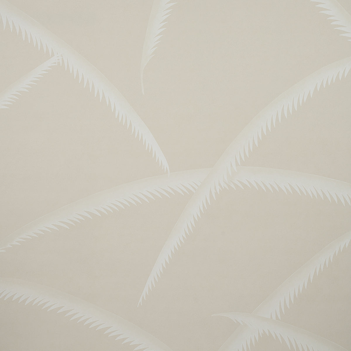 Deco Palms fabric in ivory on natural color - pattern number 5013303 - by Schumacher in the Panels Collection collection