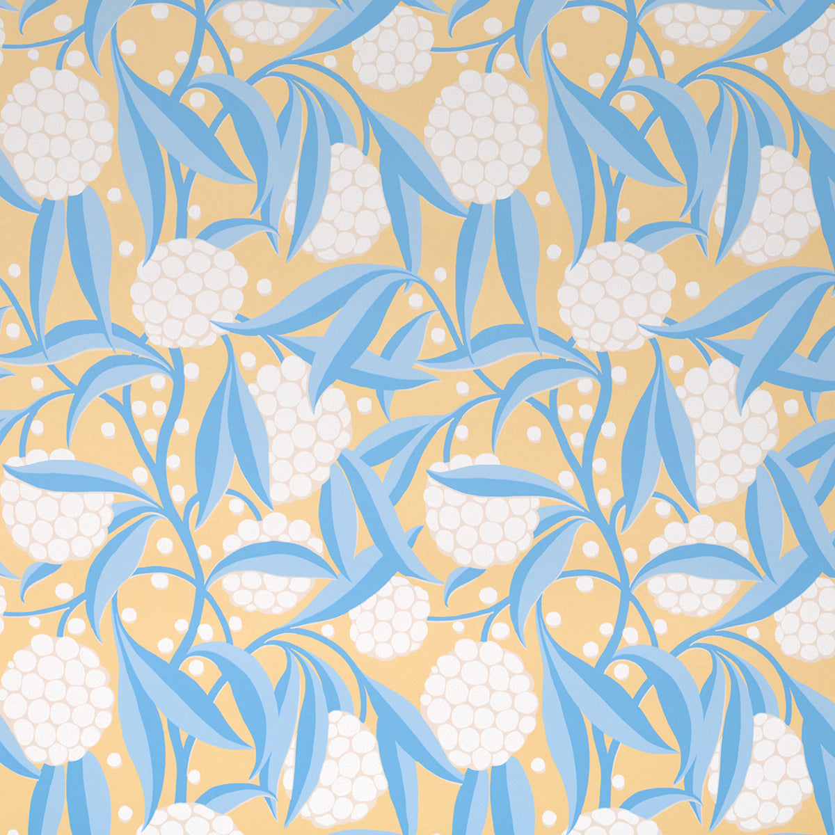 Rubus wallpaper in yellow color - pattern number 5013331 - by Schumacher in the Moon River collection