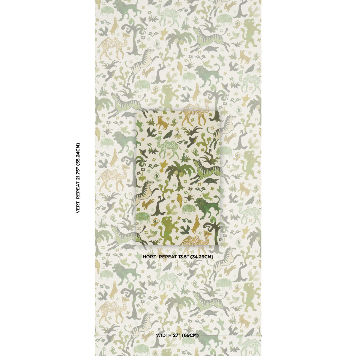 Beasts Wallpaper in Green color - pattern number 5013533 - by Schumacher in the Happy Menocal collection
