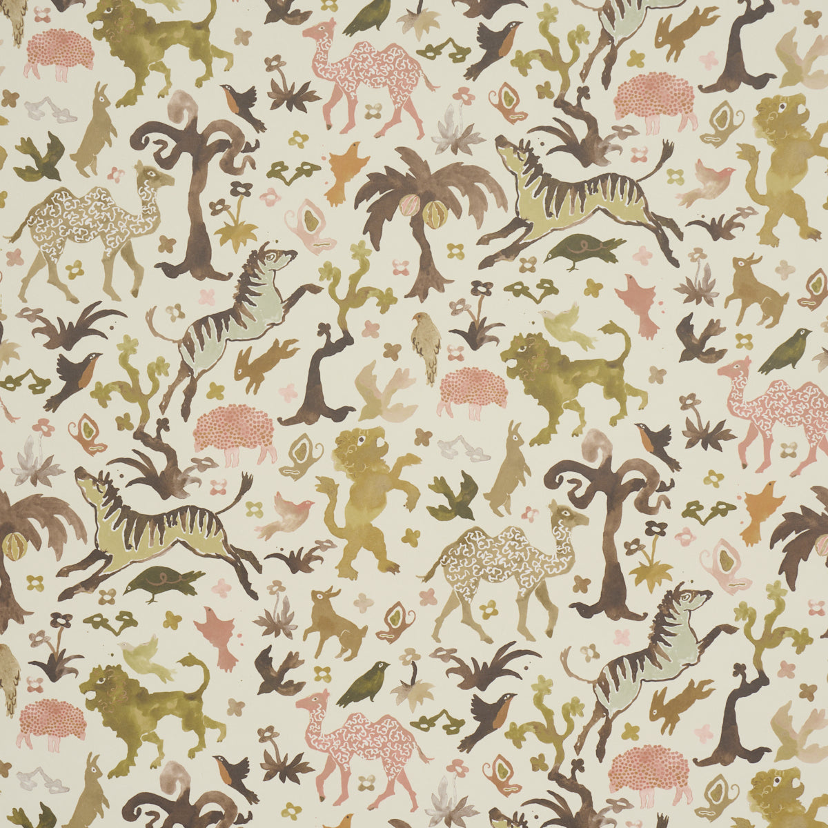 Beasts Wallpaper in Dawn color - pattern number 5013534 - by Schumacher in the Happy Menocal collection