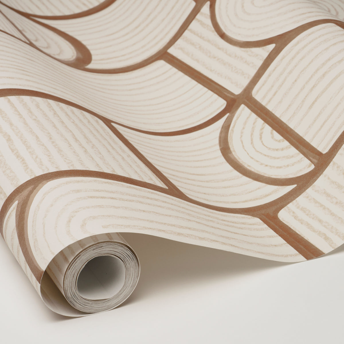 Bloomsbury Wallpaper in teak color - pattern number 5013686 - by Schumacher in the Backdrop I collection