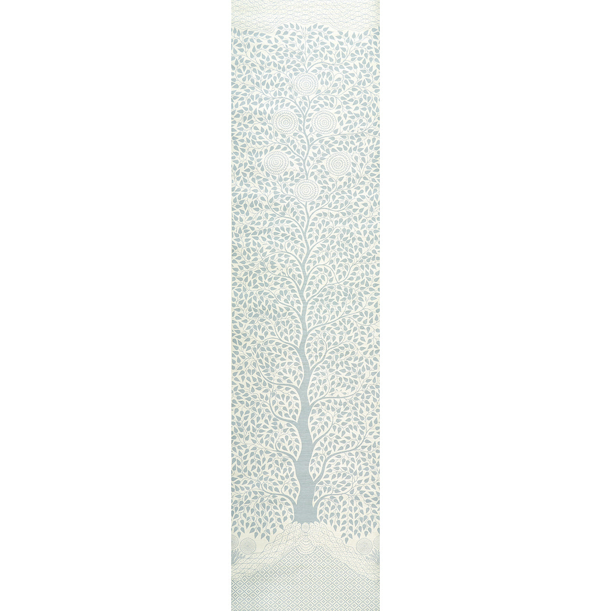 Kayon Sisal Panel wallpaper in soft blue color - pattern number 5013720 - by Schumacher in the Textured Wallcoverings and Printed Grasscloths collection