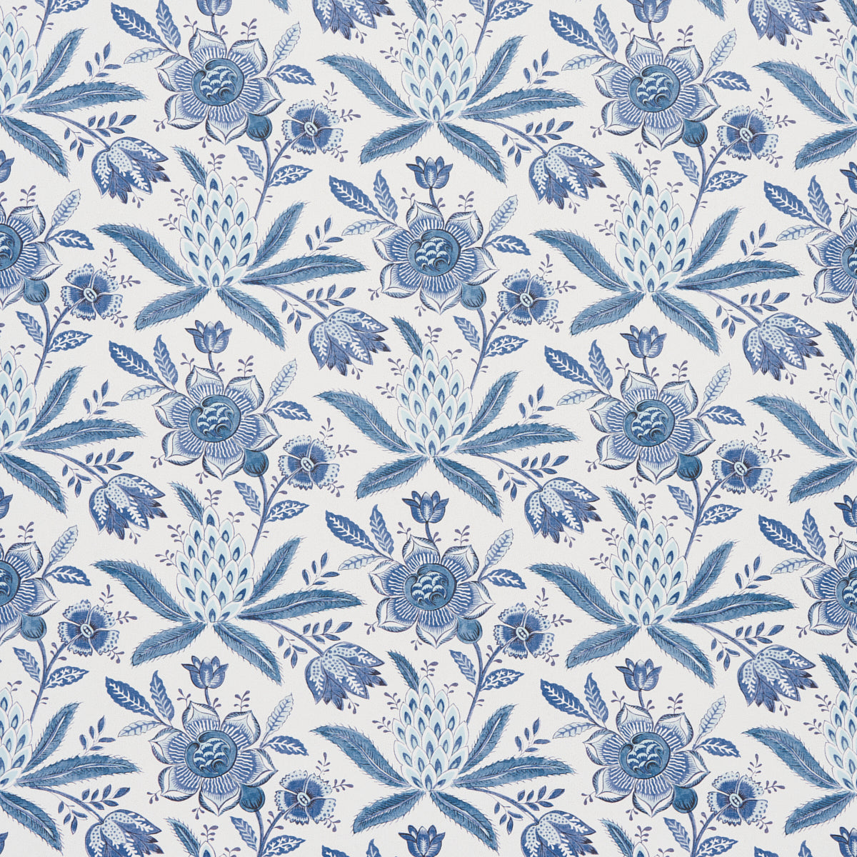 Lafayette Botanical wallpaper in cornflower color - pattern number 5013750 - by Schumacher in the Williamsburg collection