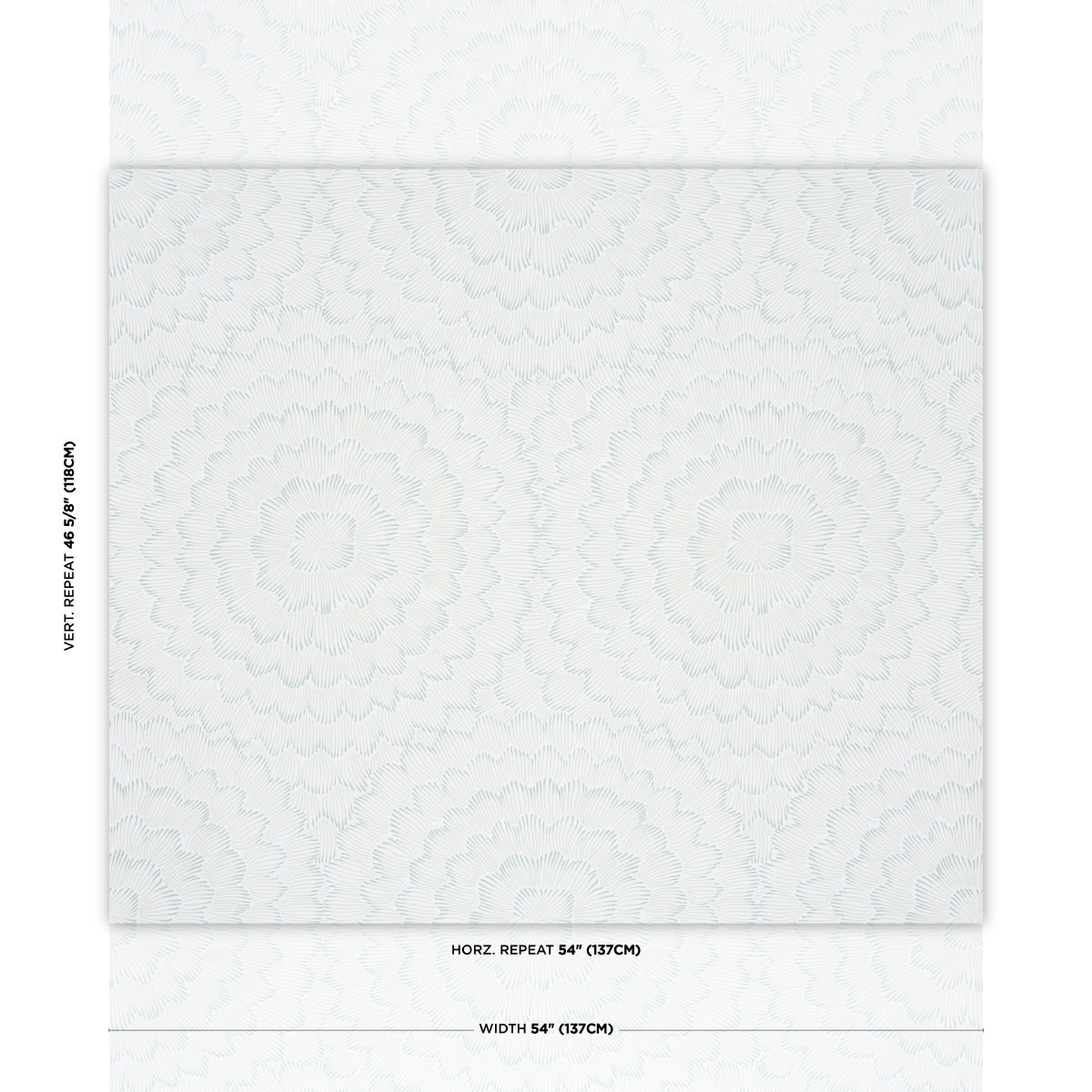 Feather Bloom Wallpaper in Seaglass color - pattern number 5013822 - by Schumacher in the Perennial Favorites collection