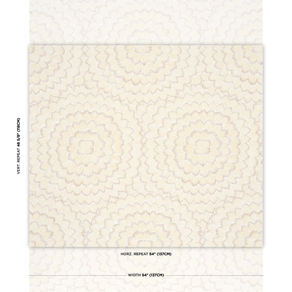 Feather Bloom Wallpaper in Mustard color - pattern number 5013825 - by Schumacher in the Perennial Favorites collection