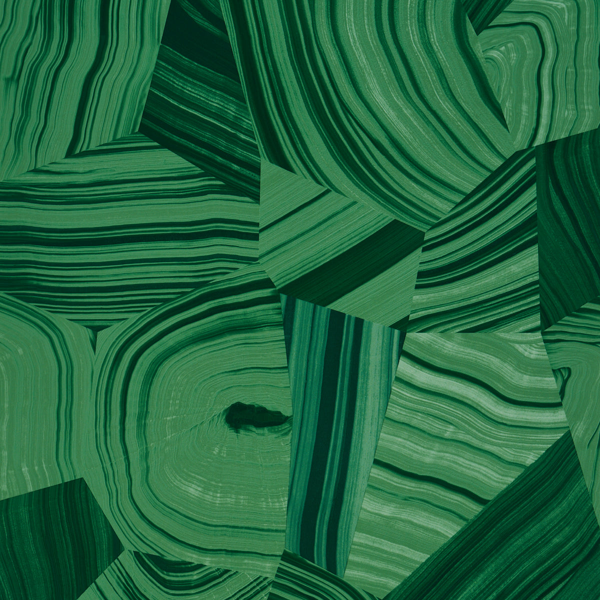 Agate Slice wallpaper in malachite green color - pattern number 5013891 - by Schumacher in the Miles Redd collection
