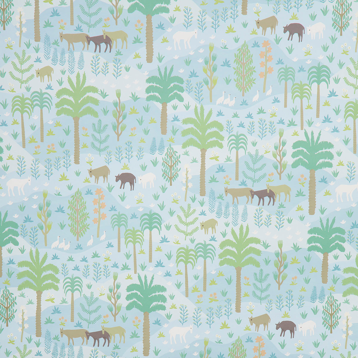 Las Colinas wallpaper in blue color - pattern number 5013981 - by Schumacher in the Uncommon Threads collection